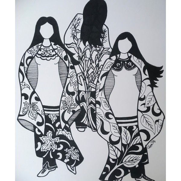 Three Sisters Print Black and White