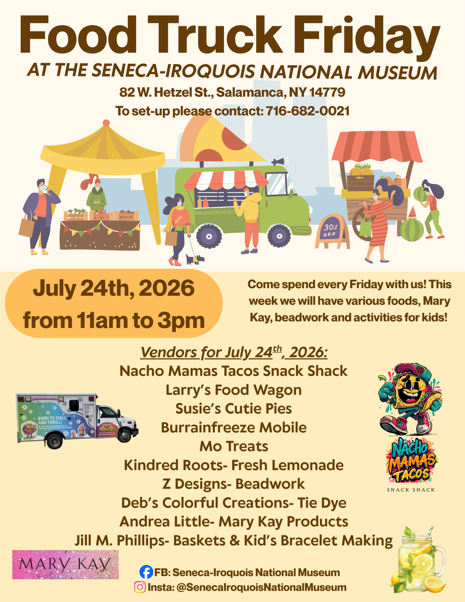 food truck friday event at the Seneca Iroquois Museum in Salamanca, NY for the Seneca Nation