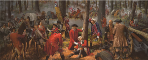 The Wounding of General Braddock: Battle of the Monongahela 9 July 1755 painting